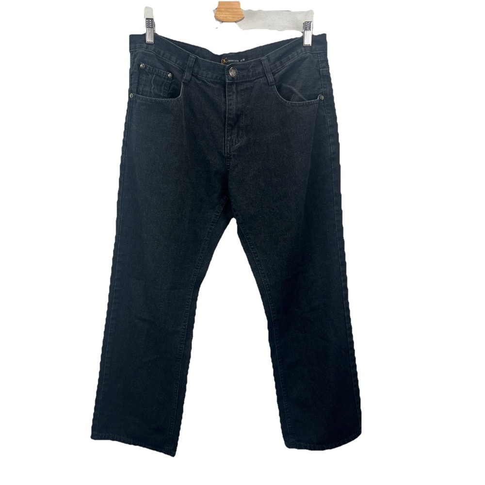 Denim Culture Straight Jeans Mens 36x30 Black 5-Pocket‎ Dark Wash 100% Cottton